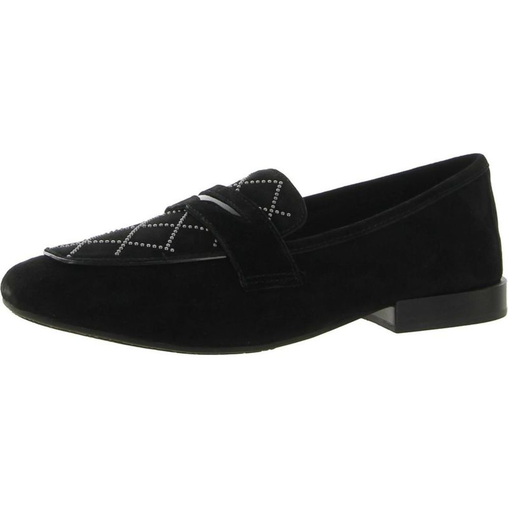 Donald J. Pliner Womens Bel Black Suede Slip On Embellished Loafers Shoes NWT